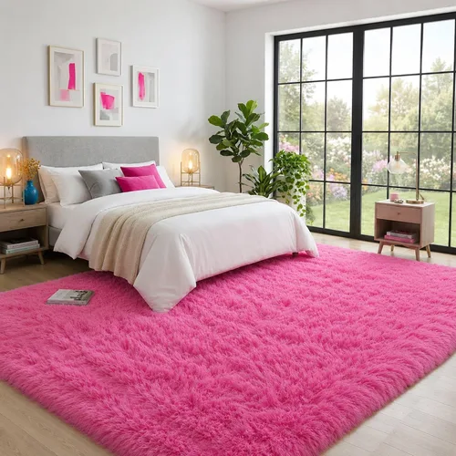 Miniatura 18 de Alfombra mullida de 5 x 8 pies, apta para mascotas, de fácil cuidado, ultra suave, con respaldo antideslizante, moderna alfombra de felpa mullida