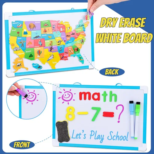 Miniatura 2 de Juegos de simulación escolar de Gifts2U para niños - Con bolsa de maestra, pizarra, reloj educativo, carteles educativos y suministros de juguetes