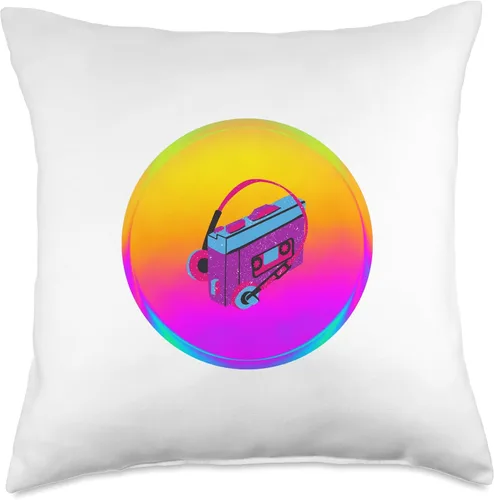 Miniatura 4 de Sunset Retro Walkman 90's Graphic Throw Pillow, 16x16, Multicolor