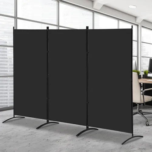 SUPER DEAL Divisor de habitación, pantallas de privacidad plegables de 6 pies, 3 paneles separadores de habitación portátiles con soportes de metal