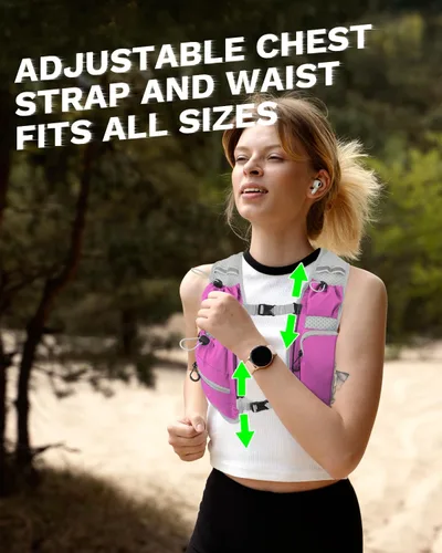 Miniatura 8 de Chaleco de correr para mujeres y hombres, mochila de hidratación para correr, chaleco para corredores, chaleco de hidratación, con soporte frontal