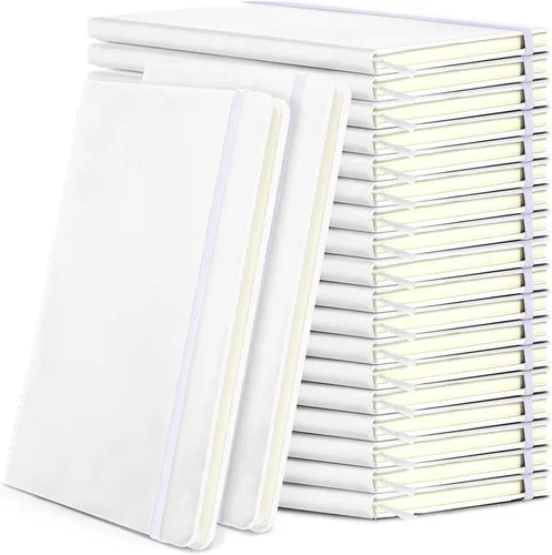 Miniatura 24 de Honoson 20 Pack Lined Journal Notebooks A5 Hardcover Executive Notebook 5.5" x 8.3" PU Leather Wide Ruled Journals Bulk with Elastic Band for Home