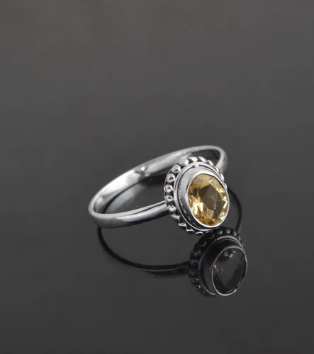 Miniatura 8 de 925 Sterling Silver Designer Ring Natural Gemstones & Brilliant Stones Handmade Bohemian Jewelry Healing Crystals Birthday Elegant Promise