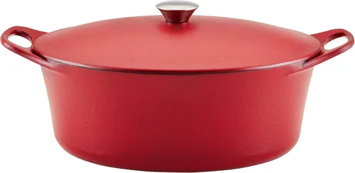 Miniatura 13 de Rachael Ray NITRO - Horno holandés de hierro fundido, 6.5 cuartos de galón, azul agave