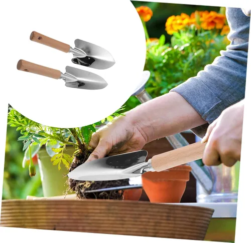 Miniatura 9 de Balacoo Juego de herramientas de mano de jardín ergonómico 2pcs pala de acero inoxidable para jardinería al aire libre e