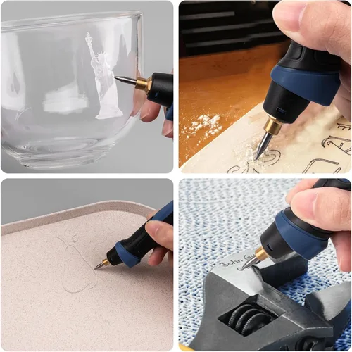Miniatura 7 de Bolígrafo de grabado de 25 W, herramienta de grabado de potencia de 6 velocidades, bolígrafo grabador de mano con brocas de acero de carburo