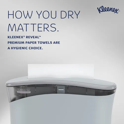 Miniatura 6 de Kleenex Reveal Dispensador de sistema de encimera (51904), 13.3” x 9” x 5.2”, se adapta a toallas de mano de papel plegadas de Kleenex, color gris