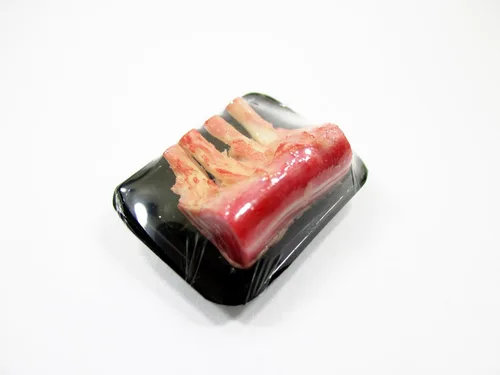 Miniatura 2 de Casa de muñecas Alimentos en miniatura Costillas crudas Cerdo Carne Supermercado Alimentos Pack Bandeja 16721