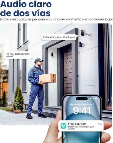Miniatura 5 de Cámara de seguridad inalámbrica para exteriores, cámaras WiFi alimentadas por batería 2K para seguridad en el hogar con detección de movimiento AI