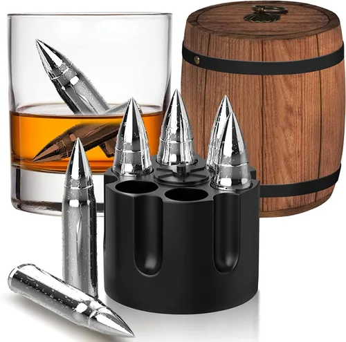 Miniatura 8 de Regalos para hombres, papá, día del padre, regalo de cumpleaños de hija, hijo, esposa, niños, piedras de whisky con caja de madera, ideas únicas Oro