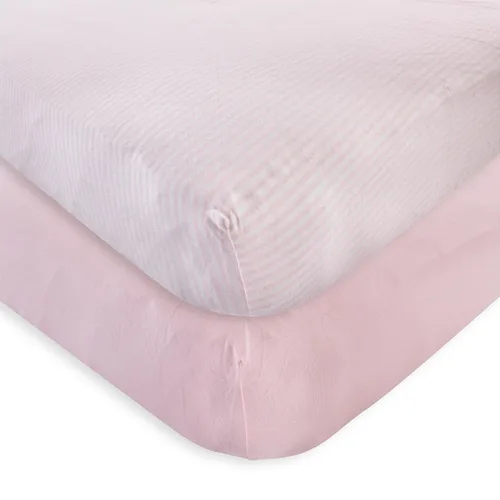 Miniatura 13 de Touched by Nature Sábana de cuna unisex de algodón orgánico para bebés y niños pequeños, a cuadros, gris sólido, talla única