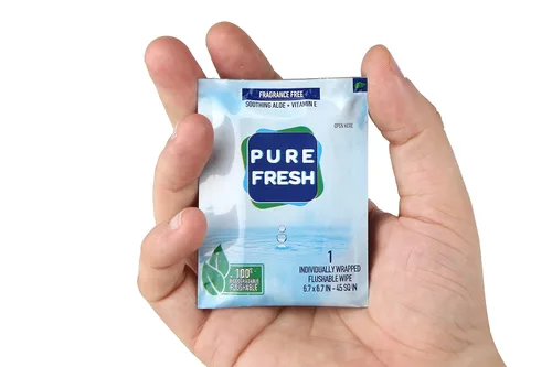 Miniatura 5 de PureFresh Toallitas húmedas desechables por el inodoro envueltas individualmente para viajes, 40