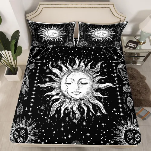 Miniatura 35 de Erosebridal Southwestern - Sábanas de cama bohemias aztecas, tamaño individual, sábanas hippie de cachemira, ropa de cama de estilo exótico, funda