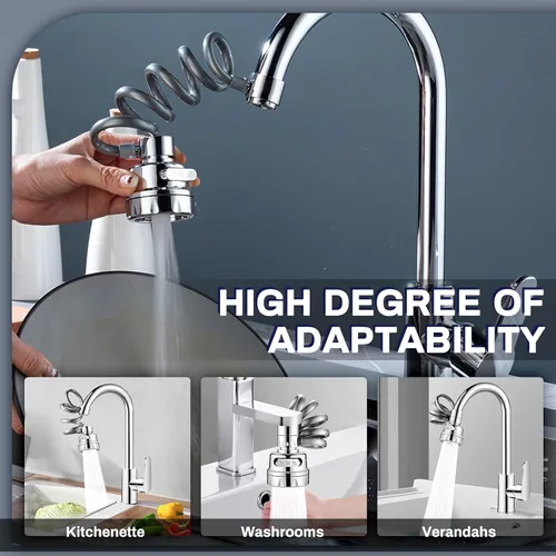 Miniatura 7 de Yitexin Accesorio rociador de grifo para fregadero, 3 modos de salida de agua, extensor de grifo con manguera elástica, cabezal rociador