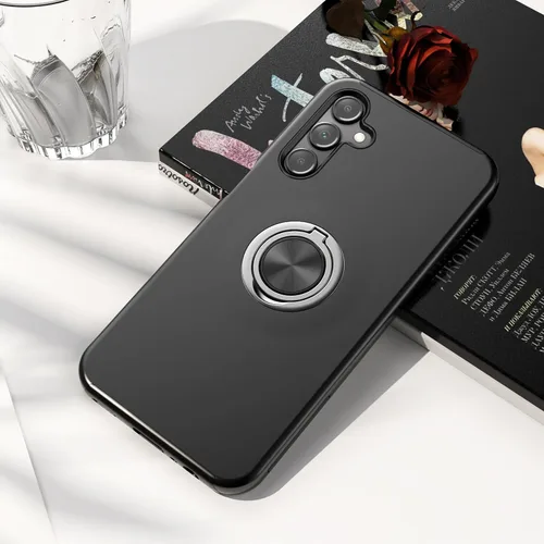 Miniatura 7 de Funda para Galaxy A13 5G con protector de pantalla (vidrio templado), funda híbrida 2 en 1 protectora delgada y resistente con anillo magnético Negro