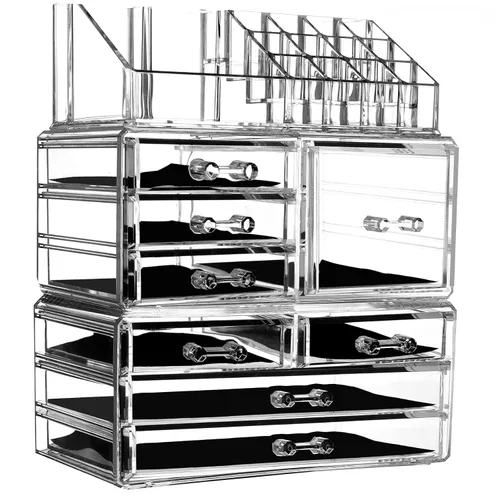 Miniatura 11 de Cq acrylic Organizador de Maquillaje Transparente para Encimera, Pequeño de 4 Cajones para Almacenamiento de Cosméticos, Lindos Organizadores