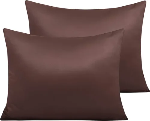 Miniatura 66 de NTBAY - Fundas de almohada de satén con cremallera, súper suaves y lujosas fundas de almohada Negro