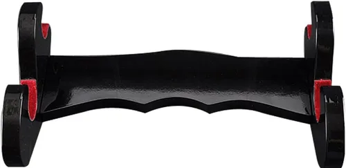 Miniatura 13 de Pie de mesa de madera negra laqueada Handmade Sword, para espadas katana o wakizashi, de lujo, cuadro titular de la visualización