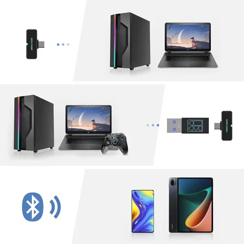 Miniatura 3 de Middle Rabbit SW4 Pro - Auriculares inalámbricos USB para PC y portátiles: auriculares Bluetooth con dongle de 2.4 GHz para el trabajo, auriculares