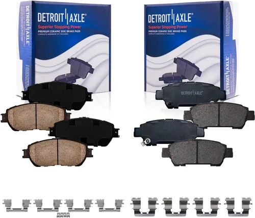 Miniatura 23 de Detroit Axle - Pastillas de freno traseras para Honda Odyssey 2011-2017 Pilot 2007-2013 MDX 2010-2013 ZDX 2010-2013 Pastillas de freno de cerámica