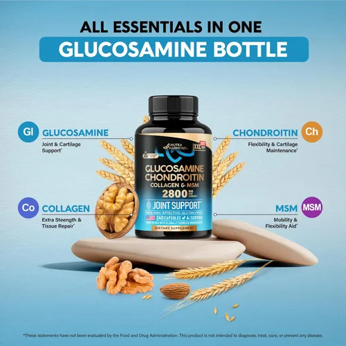 Miniatura 4 de Glucosamina condroitina MSM Colágeno HSA Suplemento de apoyo articular 2800 mg Fabricado en Estados Unidos Artículos de productos aprobados