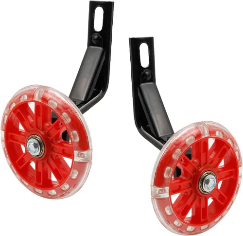 Miniatura 15 de Par de ruedas auxiliares de bicicleta para niños, accesorios para bicicletas de 12 "14" 16", ruedas de entrenamiento flash Negro