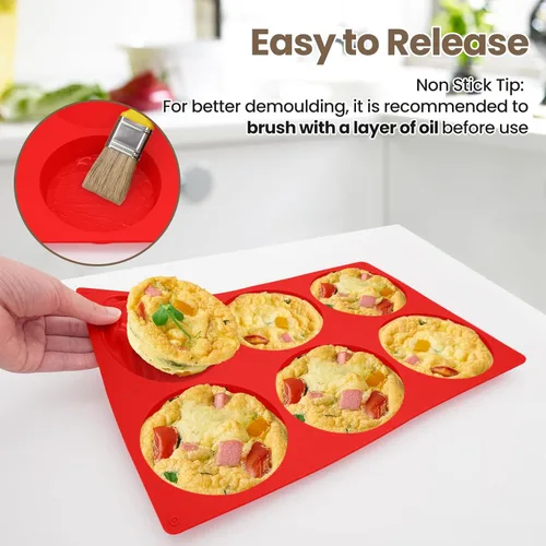 Miniatura 4 de Moldes de huevo de silicona Redfly para sándwiches de desayuno 3 piezas, moldes para huevos fritos de 4 pulgadas antiadherentes, moldes