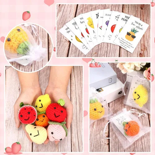 Miniatura 4 de Shappy 10 juegos inspiradores de fin de año, fruta positiva divertida, lana de punto, fruta bailarina, mini regalo de agradecimiento para compañeros