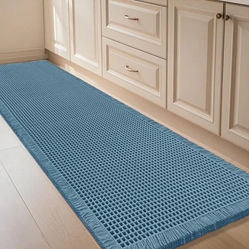 Miniatura 83 de IM HOME Tapete de baño de punto gofre, color caqui, de 24 x 17 pulgadas, tejido bohemio, moderno, absorbente, antideslizante, suave, lavable
