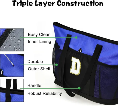 Miniatura 5 de Bolsa de mano con iniciales, bolsas de mano reutilizables grandes personalizadas con asas, bolsa de enfermeras, regalos de cumpleaños para mujeres