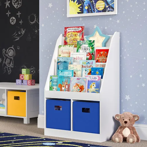 Miniatura 2 de RiverRidge Estantería para niños y organizador de almacenamiento de juguetes con 4 estantes para libros, 2 cubículos, organizador de juguetes