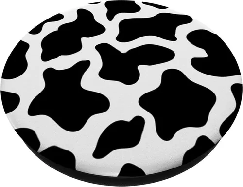 Miniatura 2 de PopSockets - Agarre y soporte para teléfonos y tabletas, diseño de vaca, color blanco y negro