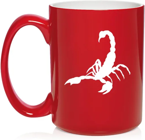 Miniatura 2 de Daylor Taza de café de cerámica Scorpion, regalo para ella, él, amigo, compañero de trabajo, esposa, esposo (11 onzas, azul)