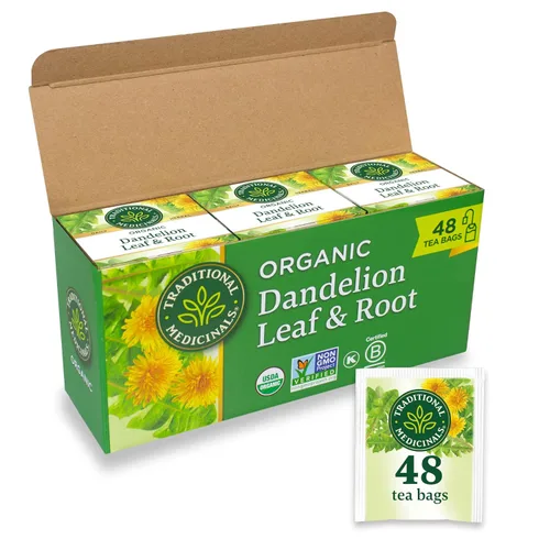 Miniatura 12 de Traditional Medicinals Té, raíz de diente de león tostado orgánico, apoya la función renal y la digestión saludable, 16 bolsas de té