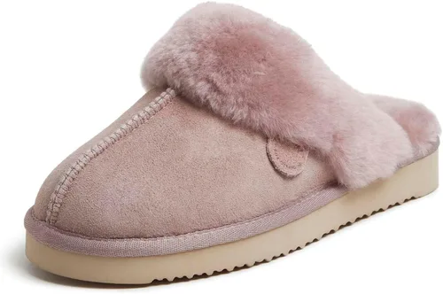 Miniatura 29 de Dearfoams Fireside Sydney Pantuflas anchas de piel de oveja para mujer, para interiores y exteriores