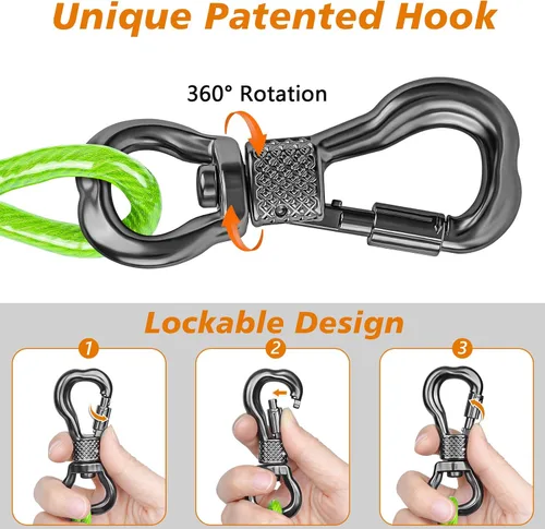 Miniatura 4 de XiaZ Cable de Amarre para Perros, Correas de Perro para Patio a Prueba de Masticación, Cable de Amarre Resistente para Perros Grandes de hasta 250