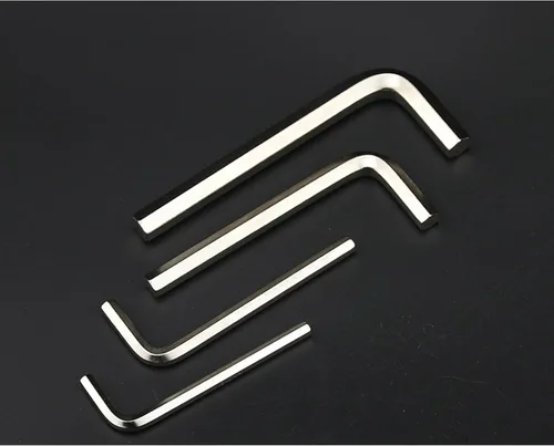 Miniatura 3 de Llave Allen hexagonal de 0.197 in, llave hexagonal de brazo largo, llave hexagonal, llave Allen hexagonal, acero niquelado, plata, 12