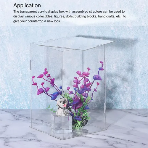 Miniatura 5 de MECCANIXITY Vitrina de acrílico Caja de plástico Caja de almacenamiento de cubo transparente Ensamble escaparate de 14.1 x 12.2 x 10.2 pulgadas