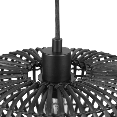 Miniatura 5 de Globe Electric 65701 Maren - Lámpara colgante de 1 luz, negro mate, pantalla de ratán, bombilla no incluida