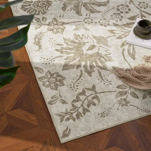 Miniatura 78 de jinchan Lima - Alfombra simétrica floral geométrica lavable, alfombra de entrada de medio círculo de 2 x 3, alfombra de media luna, suave y Azul