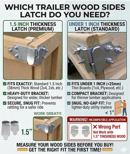 Miniatura 2 de Estante de Remolque Utilitario de 8 Piezas con Paneles Laterales de Madera, Pestillo de Puerta de Cama de Estacas, Conector de Esquina, Cuerpo