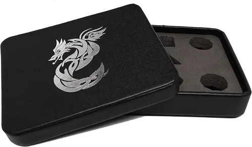 Leather Lite - Estuche de almacenamiento y exhibición de dados, perfecto para dados de plástico, metal, piedra o madera (dragón de nudo celta