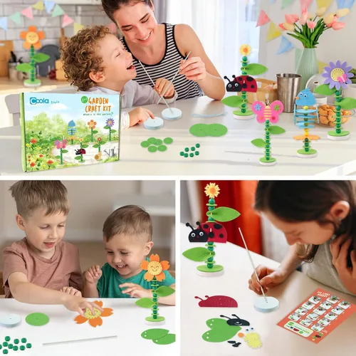 Miniatura 6 de Coola Kit de manualidades de primavera para niños, arte y manualidades, juguetes educativos tempranos adecuados para niñas y niños, paquete de 6