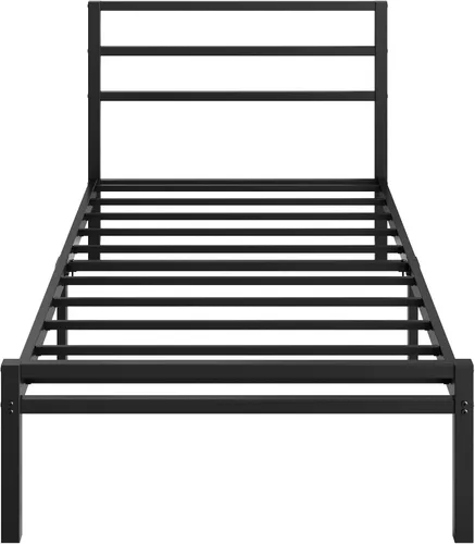 Miniatura 9 de Lutown-Teen Base de cama individual XL con cabecero y estribo, plataforma de metal clásica de 12 pulgadas, marco de cama individual XL, no necesita