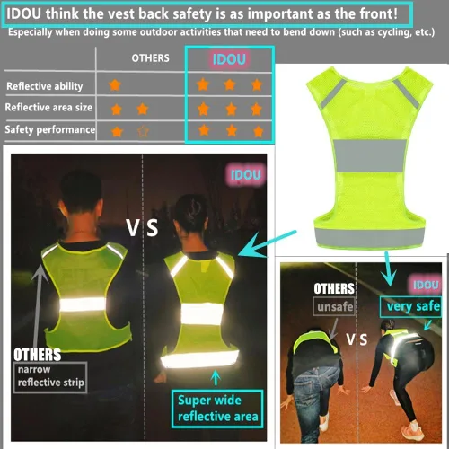 Miniatura 6 de Chaleco reflectante de seguridad para correr con bolsillo para correr, andar en bicicleta