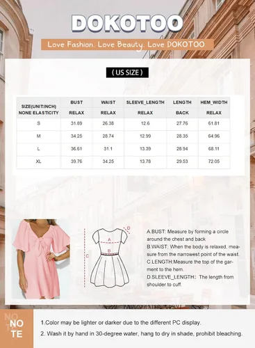Miniatura 4 de Dokotoo Vestidos para mujer Primavera Verano Cuello en V Profundo Elegante Corbata Mini Vestido S-XL