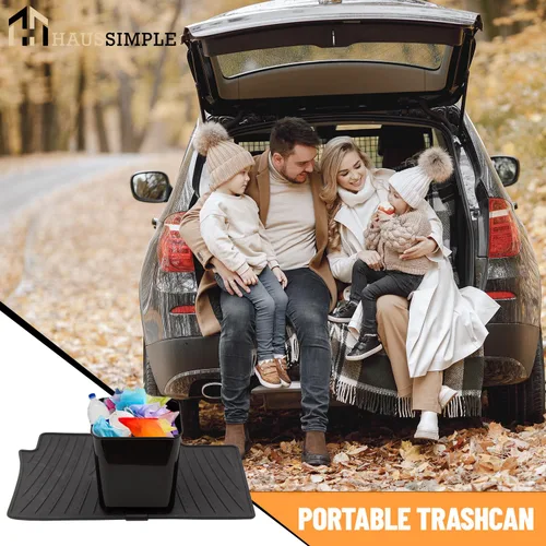 Miniatura 7 de Cubo de basura para automóvil, a prueba de fugas, contenedor de almacenamiento para automóviles y camiones con clip para tapete de suelo, capacidad