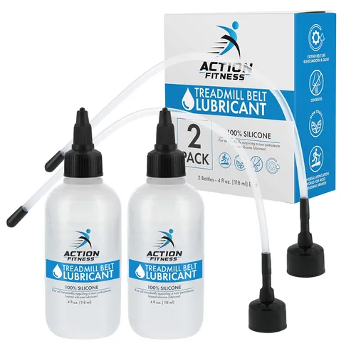 Miniatura 7 de Action Fitness Lubricante de cinta de correr 100% silicona para mantenimiento de la correa, botella de 4 onzas, aplicadores duales para una fácil