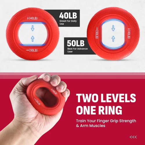 Miniatura 4 de Kit de entrenamiento de fuerza de agarre, paquete de 4 fortalecedores de agarre de mano con resistencia ajustable, ejercitador de antebrazo