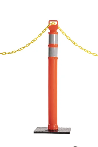 Miniatura 6 de Trafford Industrial - Paquete de 6 postes de delineador de 45 pulgadas, collares reflectantes de 3 pulgadas, base de goma de 10 libras